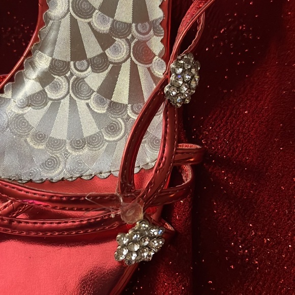 Bling Red Open Shoes Size 8.5 - Picture 6 of 7